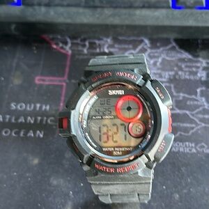 Skmei Men's Digital Sport Watch Black Red Water Resistant Outdoor Wristwatch